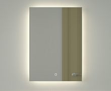 Зеркало DEFESTO GLOW DF 2504S с фацетом и LED-подсветкой 50x70 см., сенсорный выключатель, 4500 K