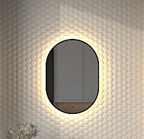 Зеркало DEFESTO AURA DF 2933R с окантовкой и LED-подсветкой 50x70 см., ИК - выключатель, 3000 K