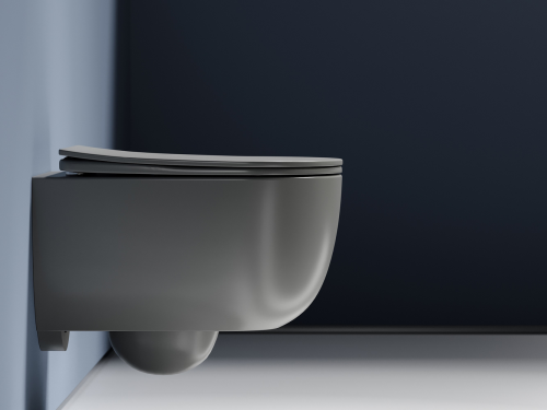 Подвесной унитаз Ceramicanova Modena CN6063MH с крышкой-сидением, антрацит матовый фото 6