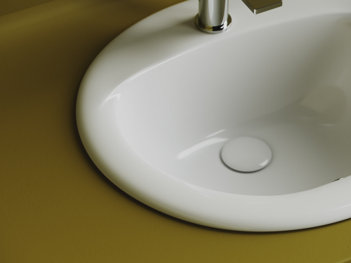 Раковина встраиваемая сверху Ceramicanova Sun CN6080, белый глянец фото 6