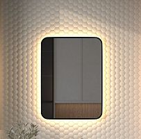 Зеркало DEFESTO AURA DF 2977 с окантовкой и LED-подсветкой 60x80 см., без выключателя, 3000 K
