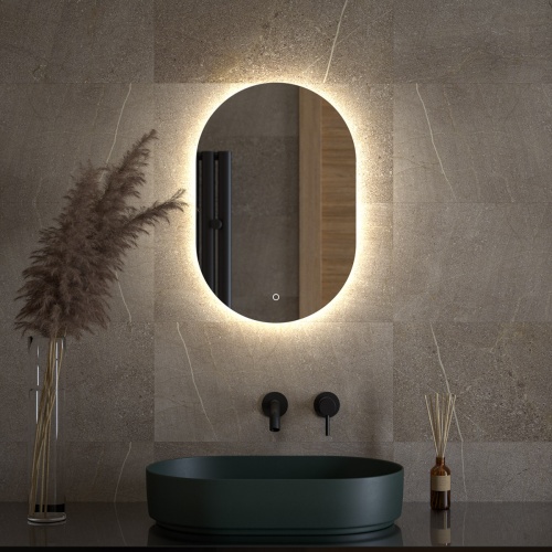 Зеркало DEFESTO OPTI DF 2901S с LED-подсветкой 40x60 см., сенсорный выключатель, 4500 K фото 2