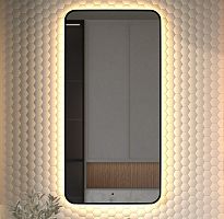 Зеркало DEFESTO AURA DF 2978R с окантовкой и LED-подсветкой 60x120 см., ИК - выключатель, 3000 K