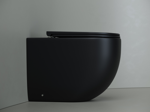 Унитаз приставной напольный Ceramicanova Metropol CN4004MB с крышкой-сидением, черный матовый фото 4