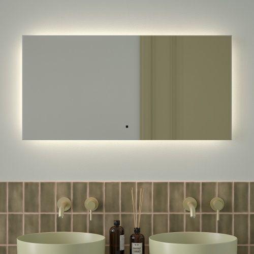 Зеркало DEFESTO GLOW DF 2505RH с фацетом и LED-подсветкой 100x50 см., ИК - выключатель, 4500 K фото 2