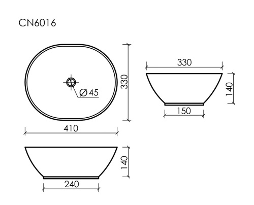 Накладная раковина Ceramicanova ELEMENT CN6016, белый глянец фото 7