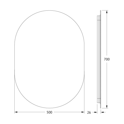 Зеркало DEFESTO OPTI DF 2903 с LED-подсветкой 50x70 см., без выключателя, 4500 K фото 5