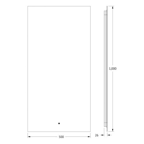 Зеркало DEFESTO GLOW DF 2505R с фацетом и LED-подсветкой 50x100 см., ИК - выключатель, 4500 K фото 4