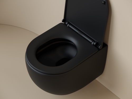 Подвесной унитаз Ceramicanova UP CN4007MB с крышкой-сидением,черный матовый фото 6