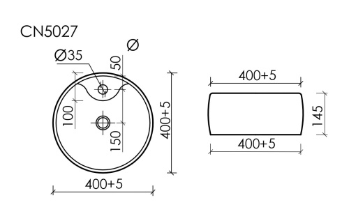 Накладная раковина Ceramicanova ELEMENT CN5027, белый глянец фото 8