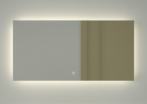 Зеркало DEFESTO GLOW DF 2505SH с фацетом и LED-подсветкой 100x50 см., сенсорный выключатель, 4500 K