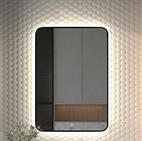 Зеркало DEFESTO AURA DF 2969S с окантовкой и LED-подсветкой 70x100 см., сенсорный выключатель, 4500 K