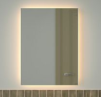 Зеркало DEFESTO GLOW DF 2517 с фацетом и LED-подсветкой 60x80 см., без выключателя, 3000 K