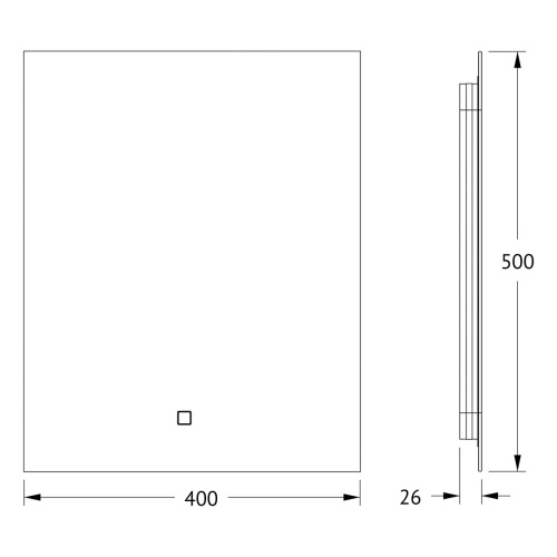 Зеркало DEFESTO GLOW DF 2501S с фацетом и LED-подсветкой 40x50 см., сенсорный выключатель, 4500 K фото 4