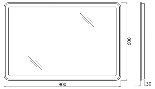 Зеркало BelBagno SPC-MAR-900-600-LED-BTN с подсветкой фото 9