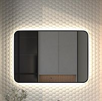 Зеркало DEFESTO AURA DF 2969RH с окантовкой и LED-подсветкой 100x70 см., ИК - выключатель, 4500 K