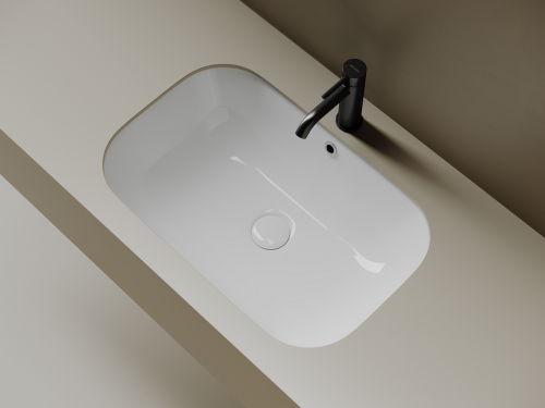 Раковина встраиваемая снизу Ceramicanova Era CN15007, белый глянец фото 3