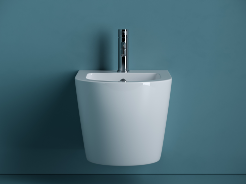 Биде подвесной Ceramicanova Uno CN11002 белое глянцевое фото 3