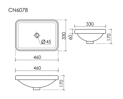 Раковина встраиваемая сверху Ceramicanova Element CN6078, белый глянец фото 6