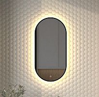 Зеркало DEFESTO AURA DF 2932 с окантовкой и LED-подсветкой 40x80 см., без выключателя, 3000 K