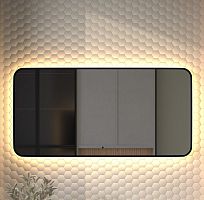 Зеркало DEFESTO AURA DF 2978RH с окантовкой и LED-подсветкой 120x60 см., ИК - выключатель, 3000 K