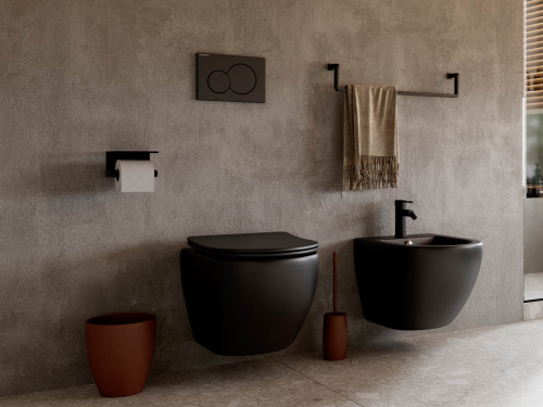 Биде подвесной Ceramicanova Metropol  черное матовое фото 13