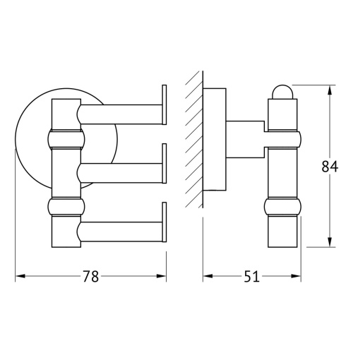 Крючок Artwelle Harmonie HAR 010, хром фото 3