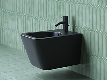 Биде подвесной Ceramicanova Metric CN3008MB черное матовое, с донным клапаном