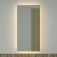 Зеркало DEFESTO GLOW DF 2515R с фацетом и LED-подсветкой 50x100 см., ИК - выключатель, 3000 K