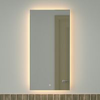 Зеркало DEFESTO GLOW DF 2515S с фацетом и LED-подсветкой 50x100 см., сенсорный выключатель, 3000 K