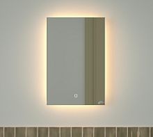Зеркало DEFESTO GLOW DF 2512S с фацетом и LED-подсветкой 40x60 см., сенсорный выключатель, 3000 K