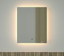 Зеркало DEFESTO GLOW DF 2513R с фацетом и LED-подсветкой 50x60 см., ИК - выключатель, 3000 K