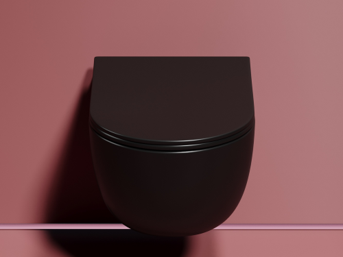 Подвесной унитаз Ceramicanova Modena CN6063MB с крышкой-сидением, черный матовый фото 10