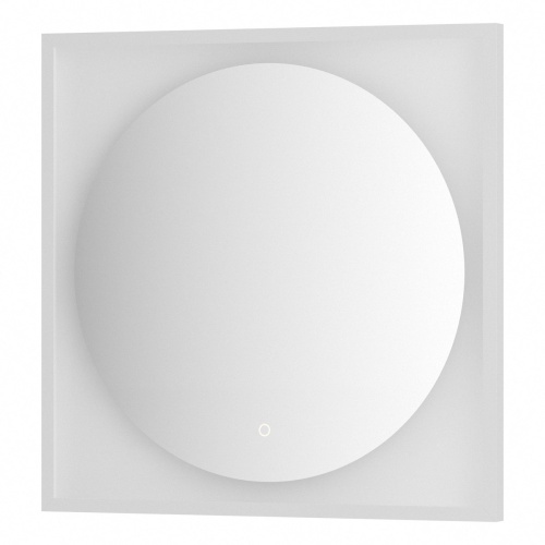 Зеркало DEFESTO ECLIPSE DF 2237S в багетной раме с LED-подсветкой 70x70 см., сенсорный выключатель, белая рама, 3000 K фото 4