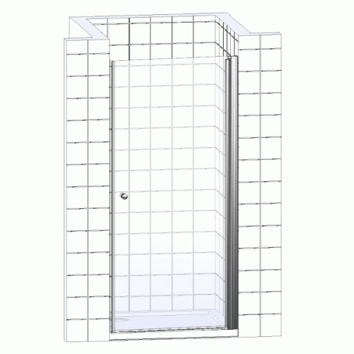 Душевая дверь в нишу Cezares 80x190 ECO-O-BA-1-80-C-Cr, стекло прозрачное, профиль хром фото 2