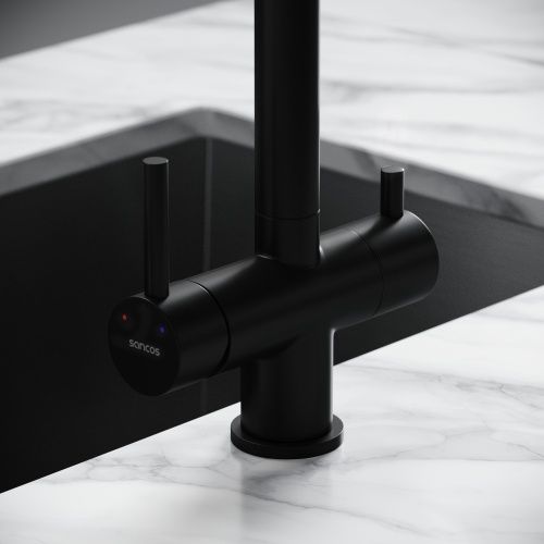 Смеситель для кухни Sancos Spin SC4015MB, черный матовый фото 6