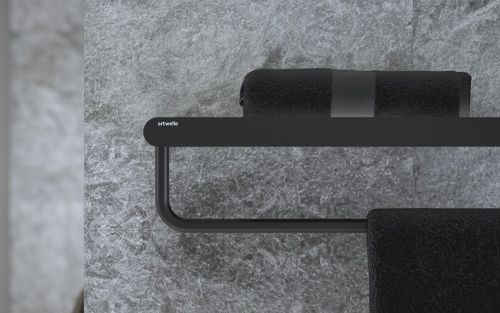 Полка Artwelle Schwarz 7781 для полотенец 60 см, чёрный матовый фото 4