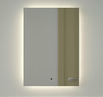 Зеркало DEFESTO GLOW DF 2504R с фацетом и LED-подсветкой 50x70 см., ИК - выключатель, 4500 K
