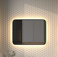 Зеркало DEFESTO AURA DF 2977RH с окантовкой и LED-подсветкой 80x60 см., ИК - выключатель, 3000 K