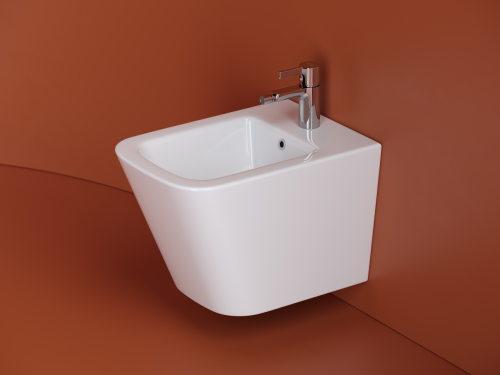 Биде подвесной Ceramicanova Union CN4003MB белое глянцевое фото 2
