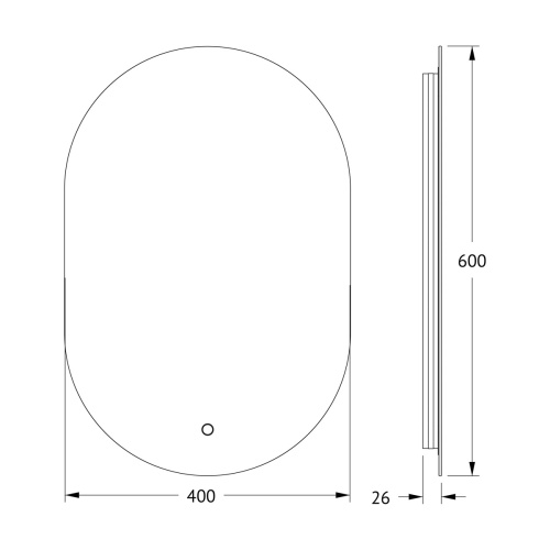 Зеркало DEFESTO OPTI DF 2911S с LED-подсветкой 40x60 см., сенсорный выключатель, 3000 K фото 5