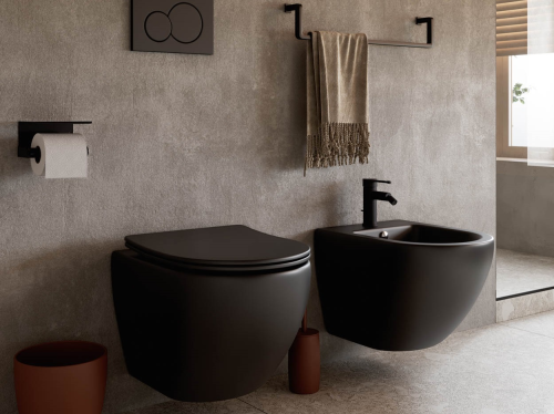 Биде подвесной Ceramicanova Metropol  черное матовое фото 11