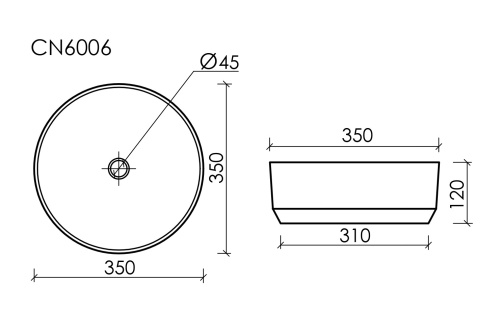 Накладная раковина Ceramicanova ELEMENT CN6006, белый матовый фото 8