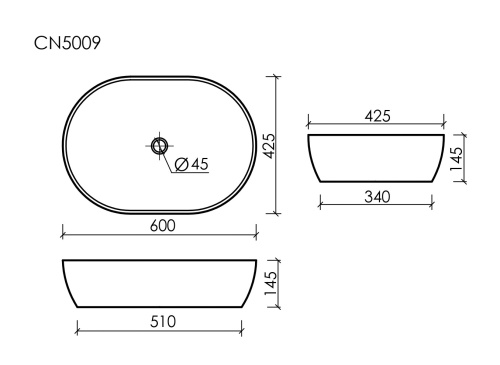 Раковина Ceramicanova ELEMENT CN5009, белый глянец фото 7