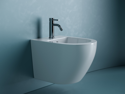 Биде подвесной Ceramicanova Uno CN11002 белое глянцевое фото 2