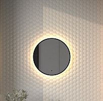 Зеркало DEFESTO AURA DF 2992R с окантовкой и LED-подсветкой Ø50 см., ИК - выключатель, 3000 K