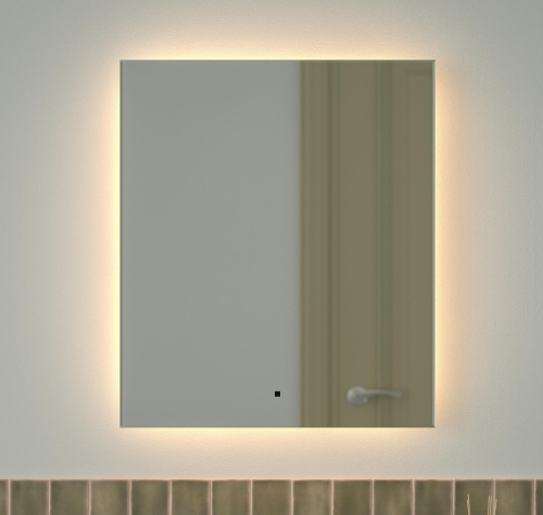 Зеркало DEFESTO GLOW DF 2516R с фацетом и LED-подсветкой 60x70 см., ИК - выключатель, 3000 K