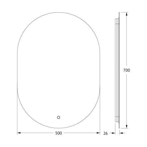 Зеркало DEFESTO OPTI DF 2903S с LED-подсветкой 50x70 см., сенсорный выключатель, 4500 K фото 5