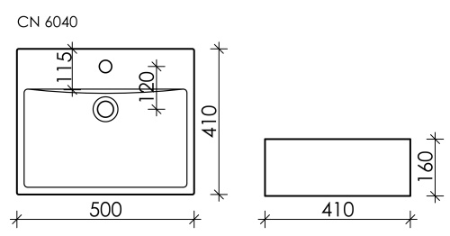 Накладная раковина Ceramicanova ELEMENT CN6040, белый глянец фото 8