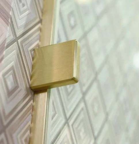 Душевая дверь в нишу Cezares 100x196,8 BELLAGIO-B-12-100-C-BORO, стекло прозрачное, профиль брашированное золото фото 5